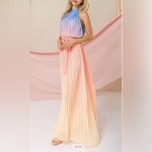 Jealous Tomato Ombre Pleated Maxi